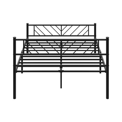 Metal Bed Frame Double & Queen Size Bed Base Platform Black SIS