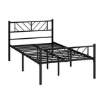 Metal Bed Frame King Single Bed Base Platform Black SIS