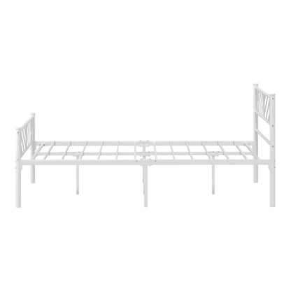 Metal Bed Frame King Single Metal Base Platform White
