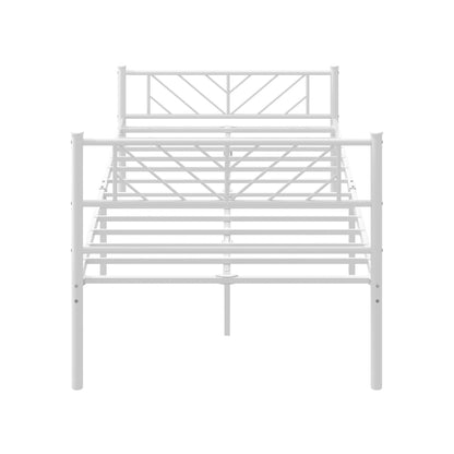 Metal Bed Frame King Single Metal Base Platform White