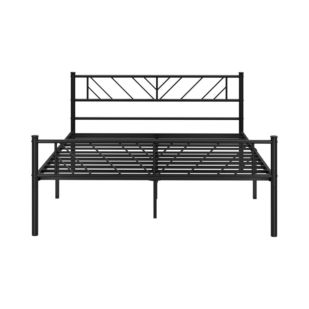 Metal Bed Frame Double & Queen Size Bed Base Platform Black SIS