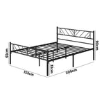 Metal Bed Frame Double & Queen Size Bed Base Platform Black SIS