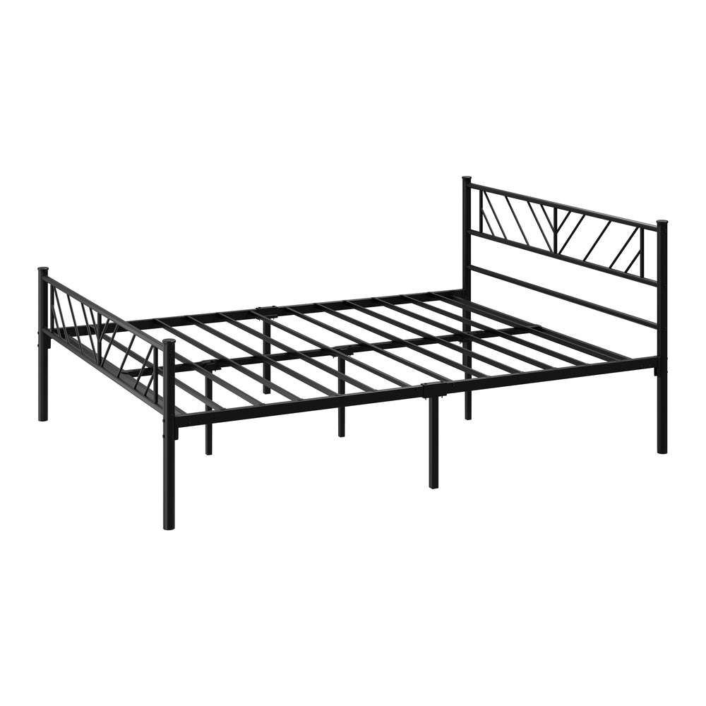 Metal Bed Frame Double & Queen Size Bed Base Platform Black SIS