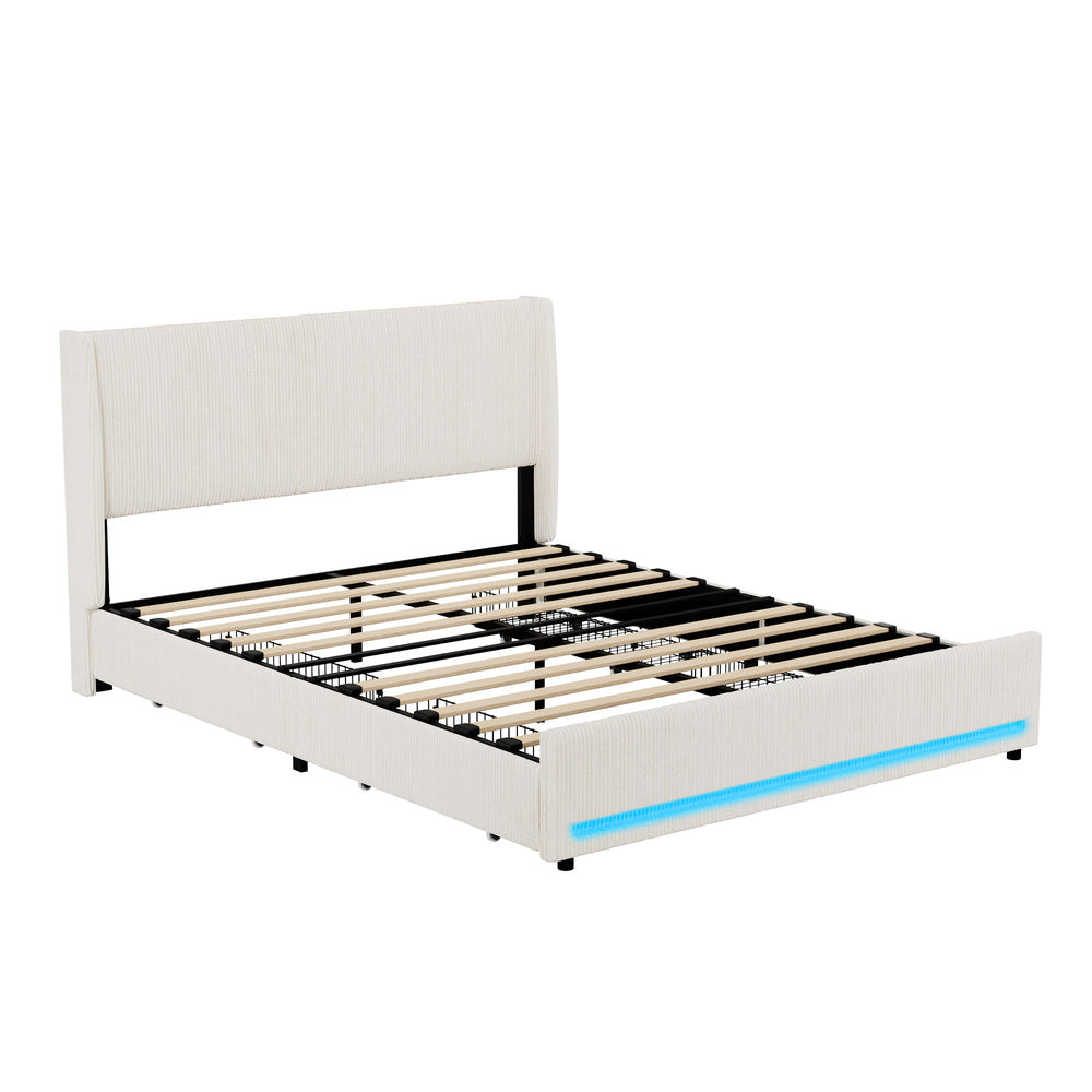 Queen Size Led Bed Frame 217x159x102cm