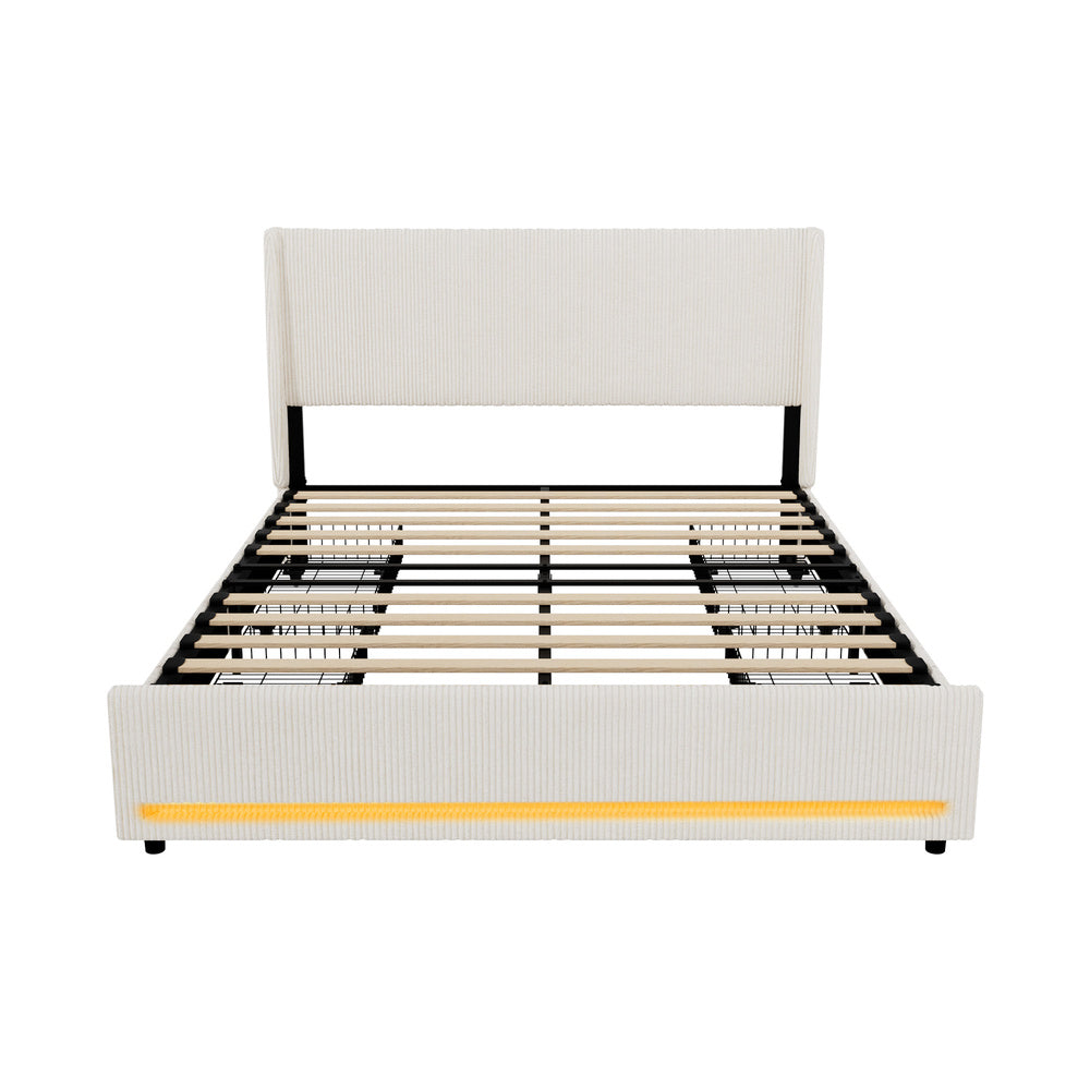 Queen Size Led Bed Frame 217x159x102cm