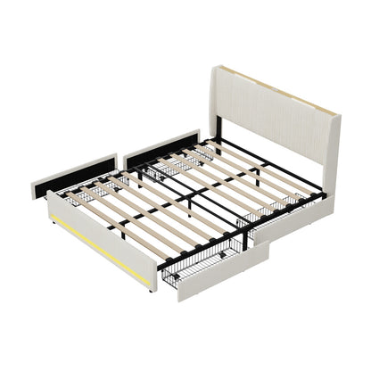 Queen Size Led Bed Frame 217x159x102cm
