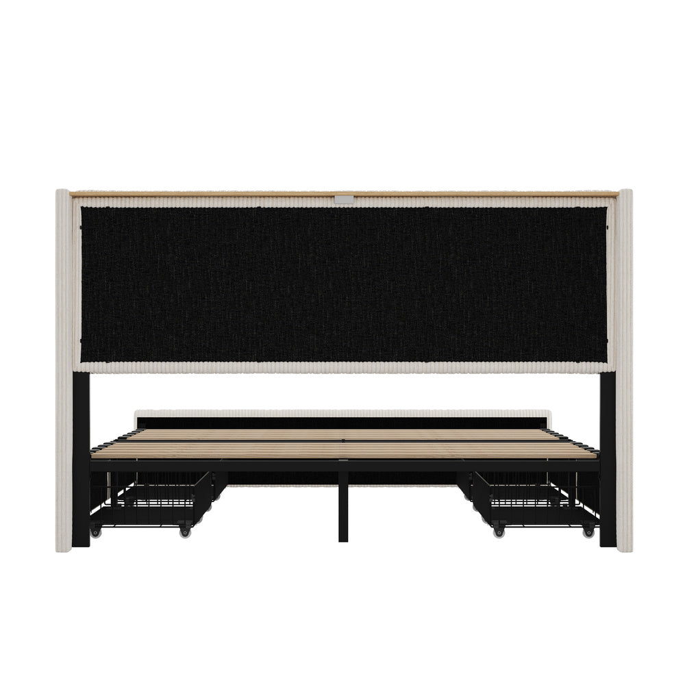 Queen Size Led Bed Frame 217x159x102cm