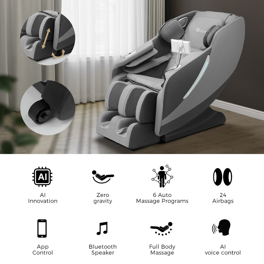 Electric Massage Chair Recliner Full Body Heated Massager With Footrest