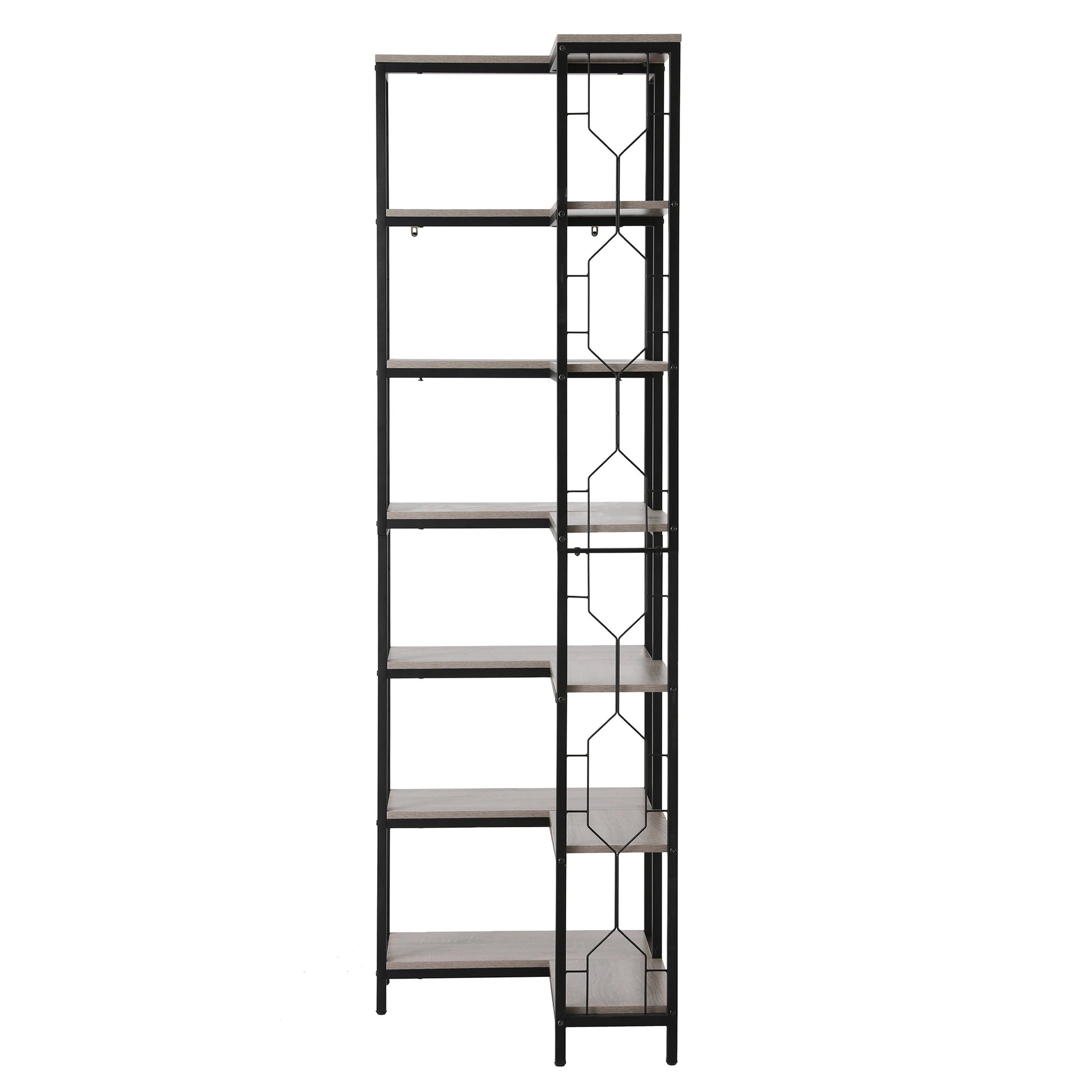 6-Tier Corner Bookshelf Oak Display Unit | HomeAndLiving - 4