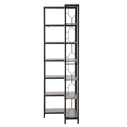 6-Tier Corner Bookshelf Oak Display Unit | HomeAndLiving - 4