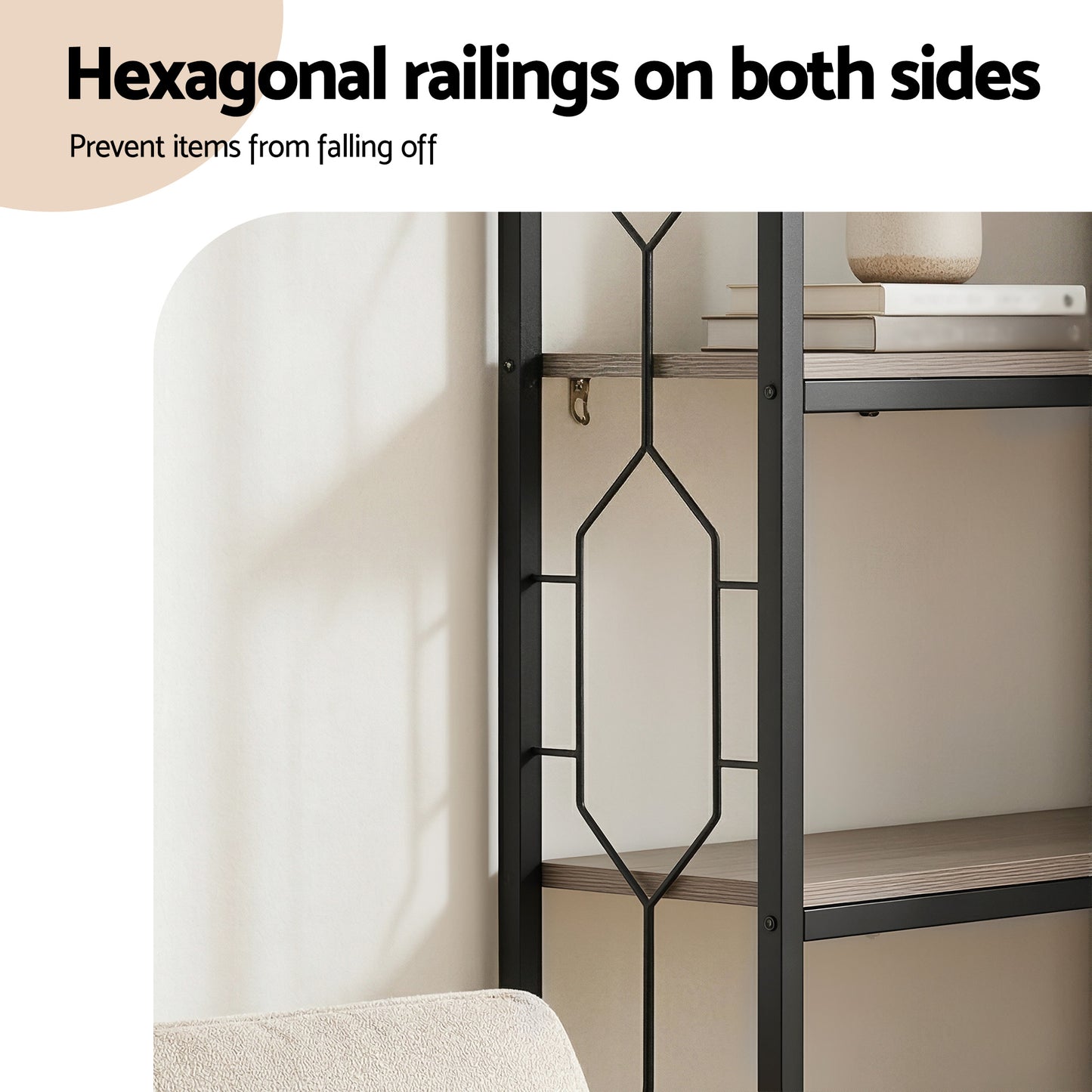 6-Tier Corner Bookshelf Oak Display Unit | HomeAndLiving - 6