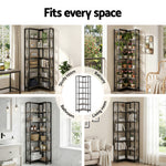 6-Tier Corner Bookshelf Oak Display Unit | HomeAndLiving