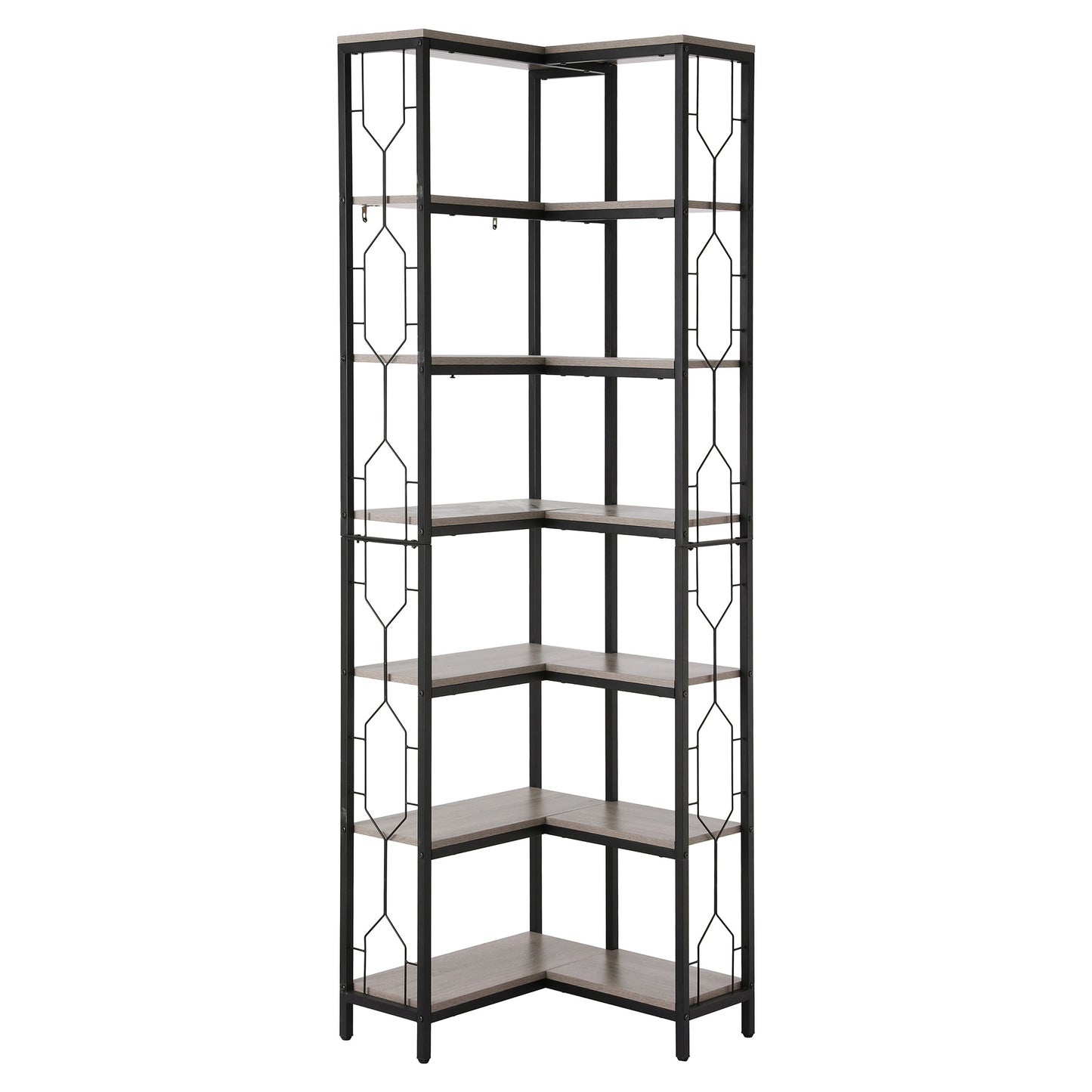 6-Tier Corner Bookshelf Oak Display Unit | HomeAndLiving - 9