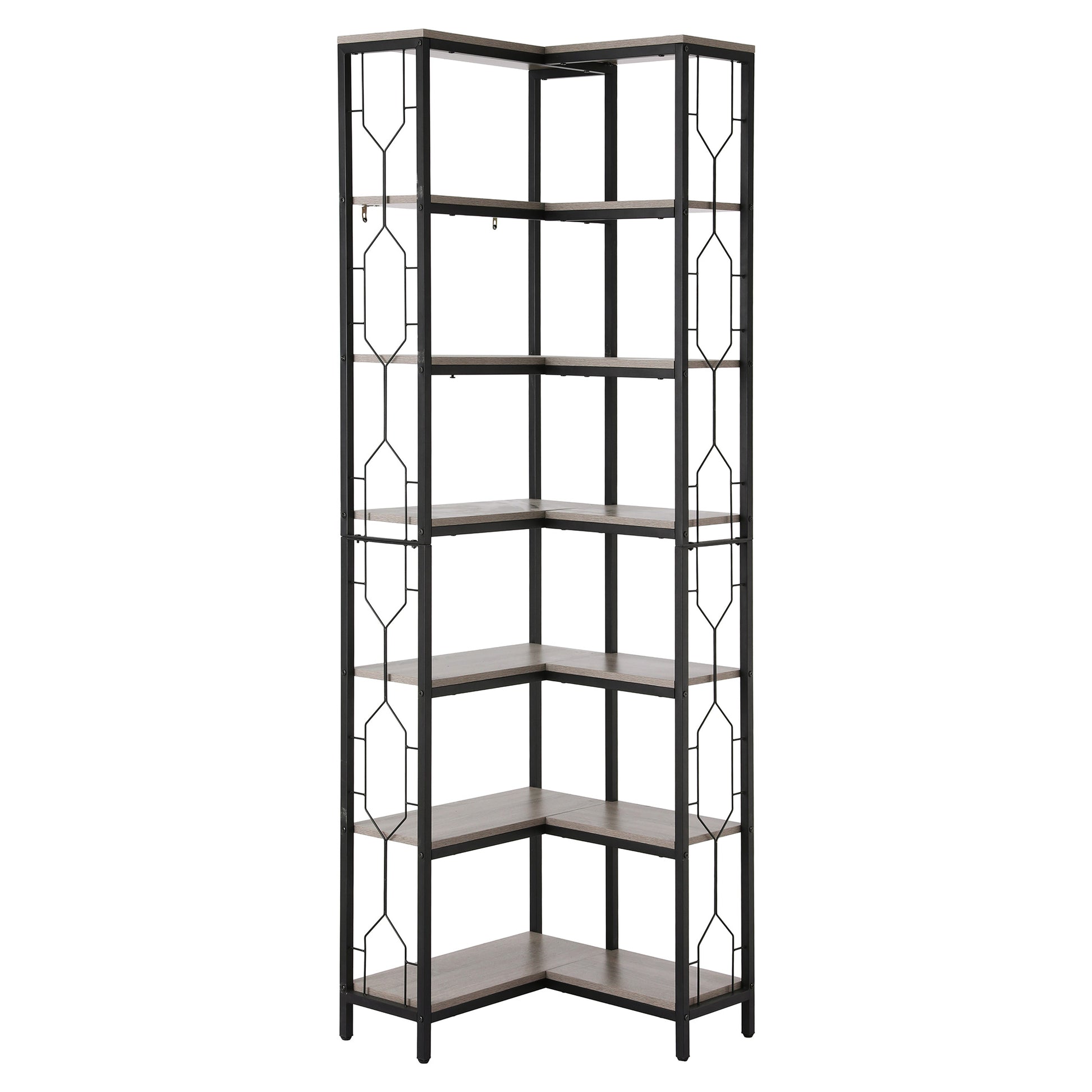 6-Tier Corner Bookshelf Oak Display Unit | HomeAndLiving - 9