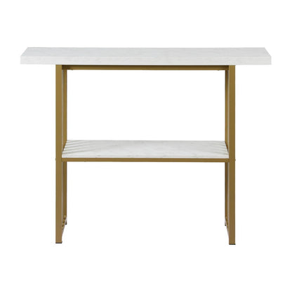 Modern White and Gold Marble Console Table Hallway Entryway Storage