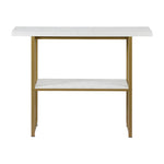Modern White and Gold Marble Console Table Hallway Entryway Storage
