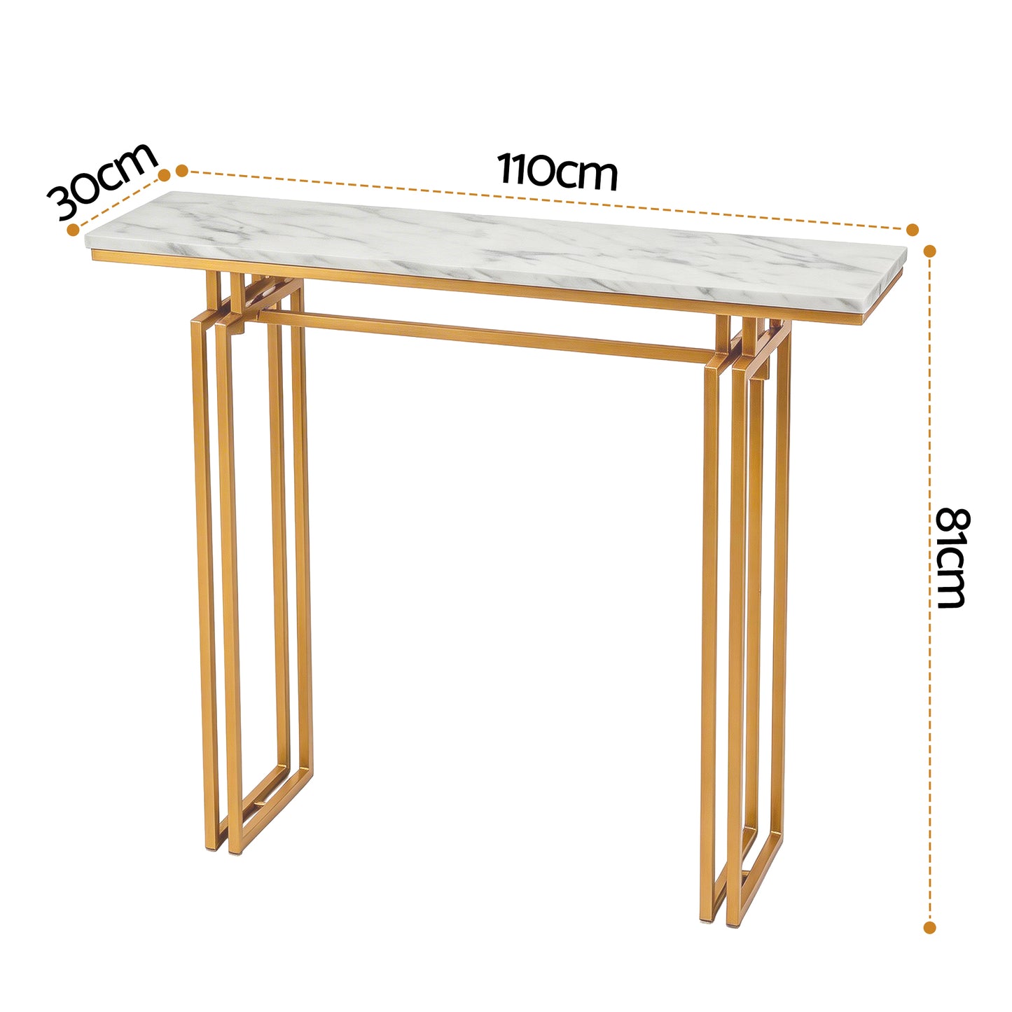 Marble Console Table White Gold 110cm | HomeAndLiving - 3