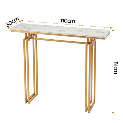 Marble Console Table White Gold 110cm | HomeAndLiving - 3
