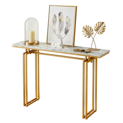 Marble Console Table White Gold 110cm | HomeAndLiving - 2
