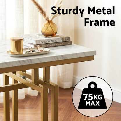 Marble Console Table White Gold 110cm | HomeAndLiving - 7