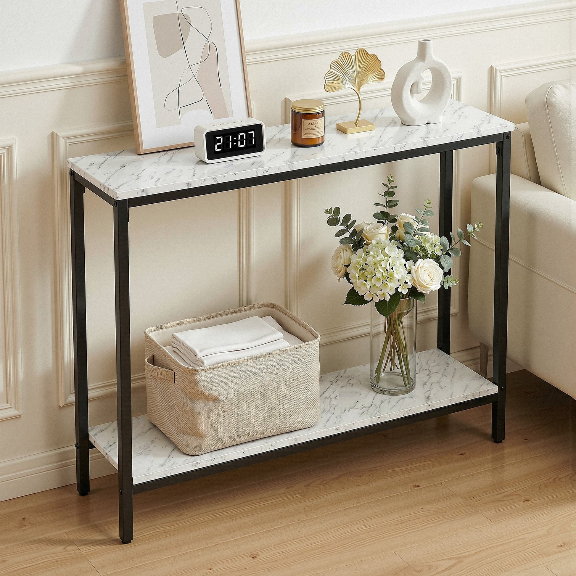Marble Effect Console Table Hallway Entryway | Home & Living