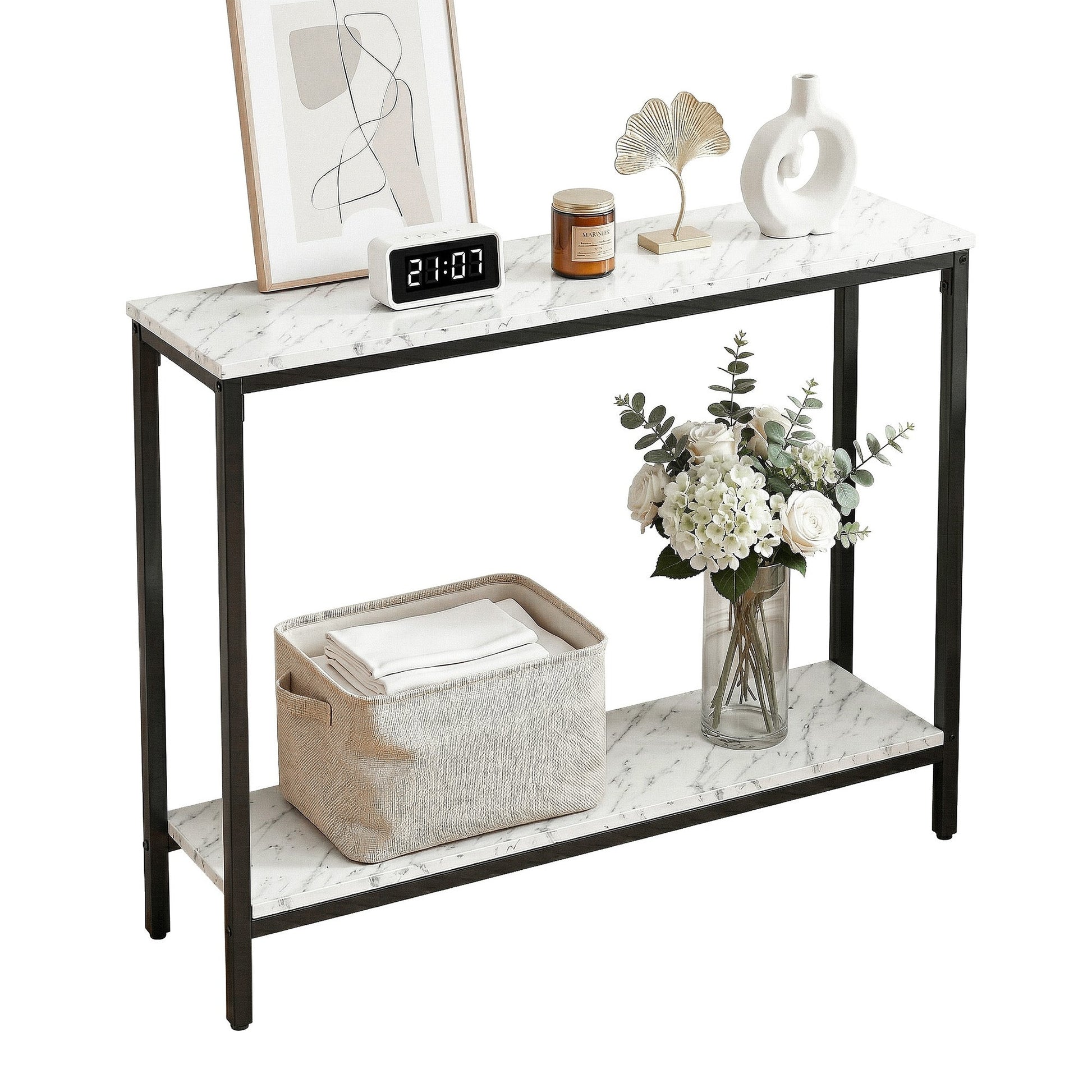 Marble Effect Console Table Hallway Entryway | Home & Living - 5