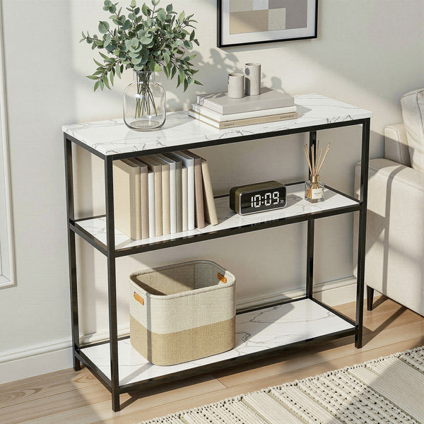  Marble Console Table 3-Tier 90cm White | HomeAndLiving