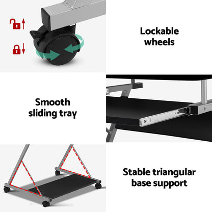 Computer Desk Keyboard Tray Shelf Black 60Cm