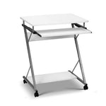 Metal Pull Out Table Desk - White