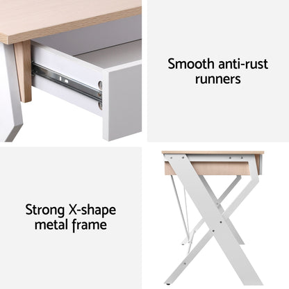 Computer Desk Drawer Oak 100Cm