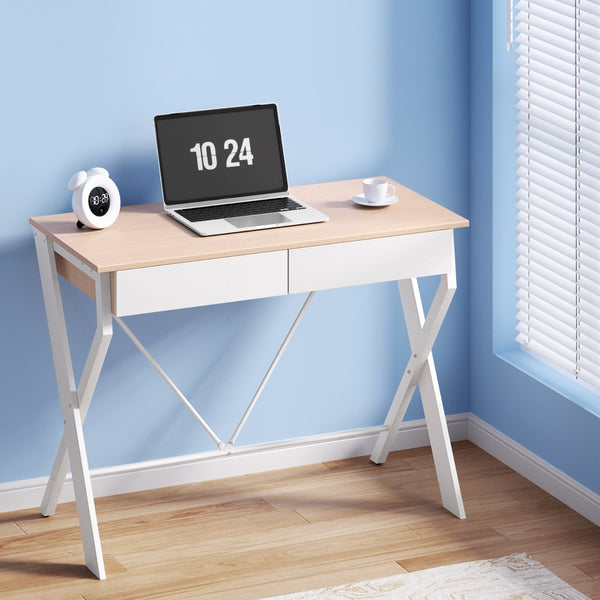  Computer Desk Drawer Oak 100Cm