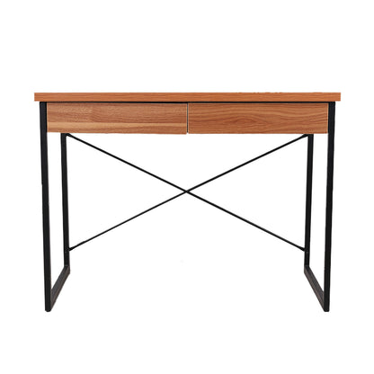 Computer Desk Drawer Storage Walnut 100Cm