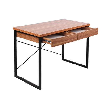 Computer Desk Drawer Storage Walnut 100Cm