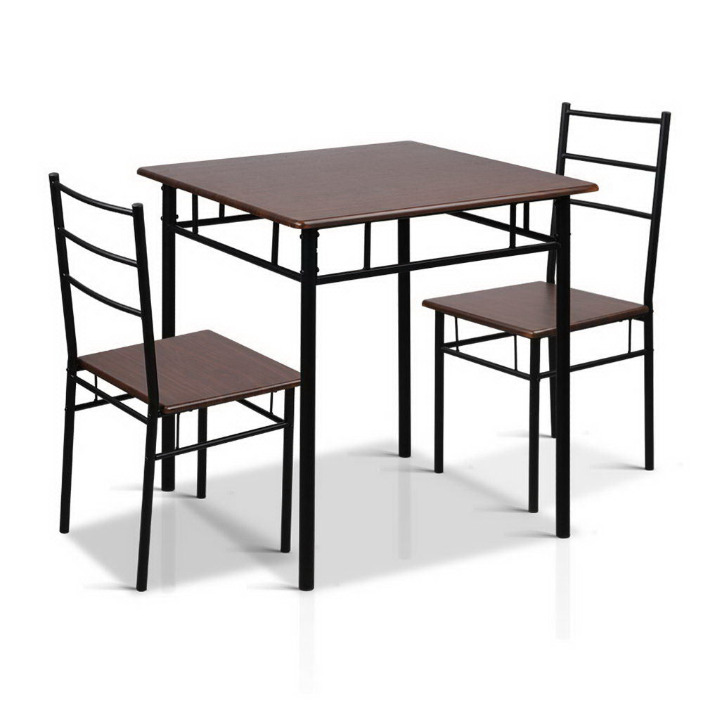 Dining Table And Chairs Set Fo 3 Walnut