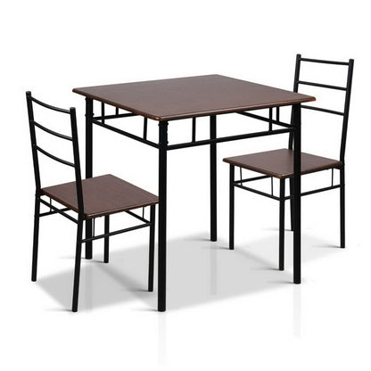Dining Table And Chairs Set Fo 3 Walnut