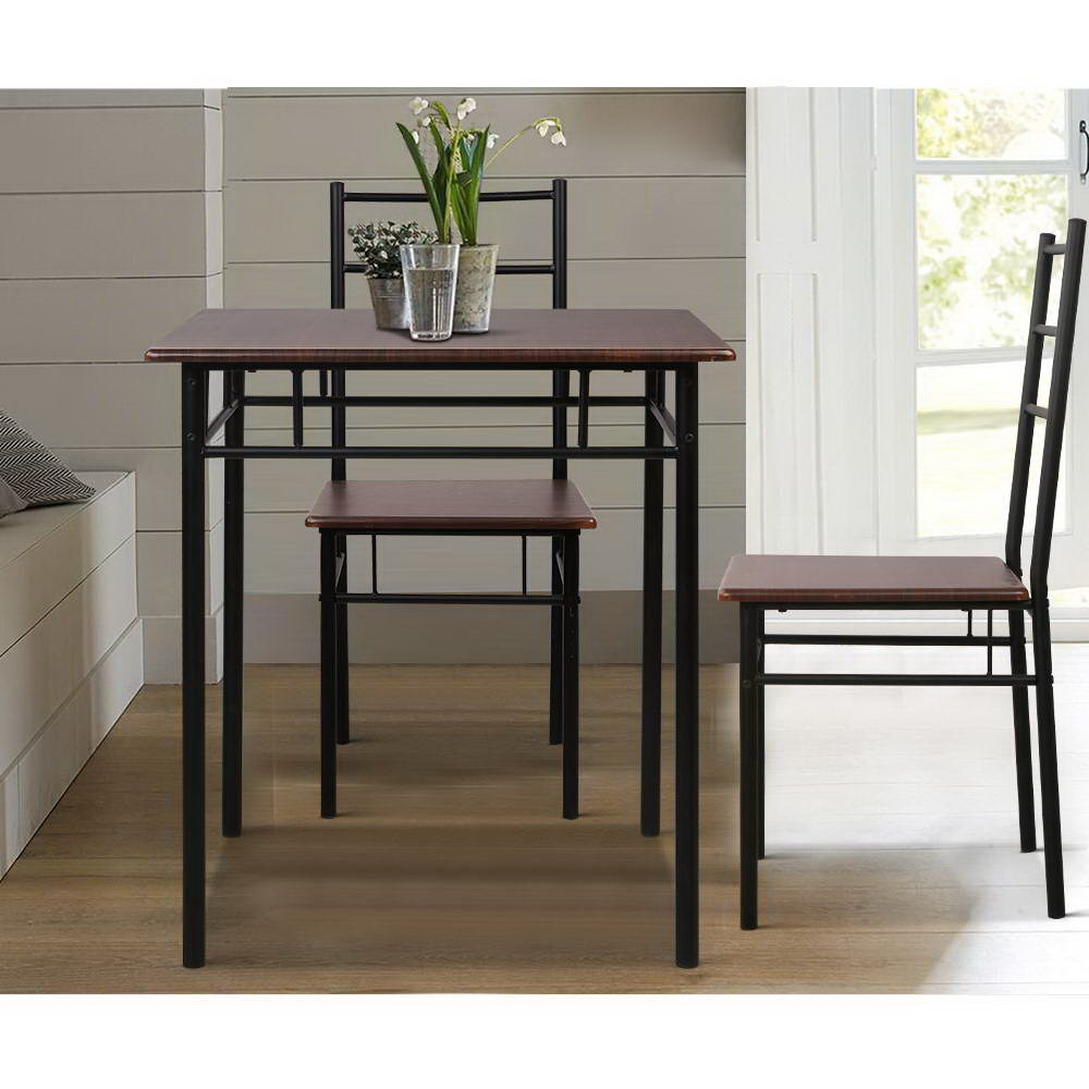 Dining Table And Chairs Set Fo 3 Walnut