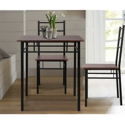 Dining Table And Chairs Set Fo 3 Walnut