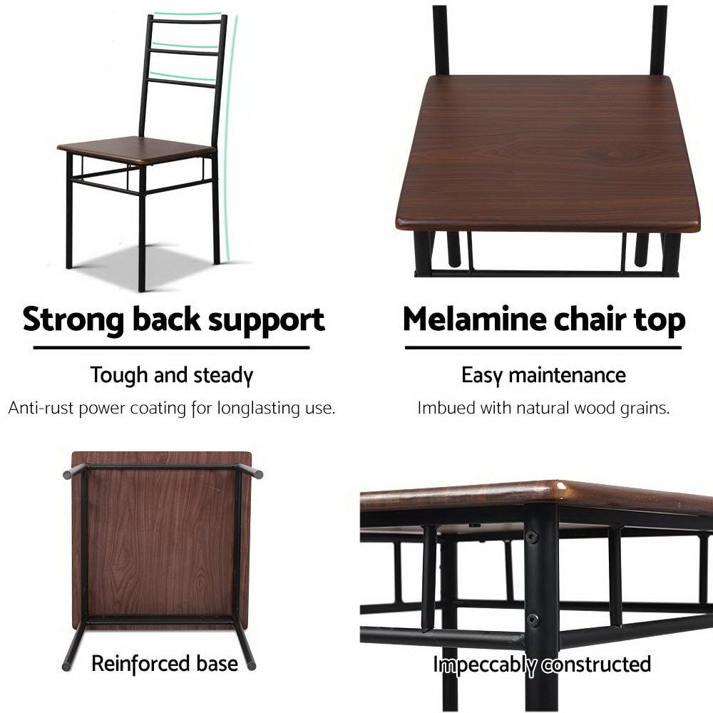 Dining Table And Chairs Set Fo 3 Walnut
