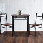 Dining Table And Chairs Set Fo 3 Walnut