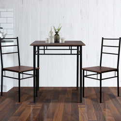 Dining Table And Chairs Set Fo 3 Walnut
