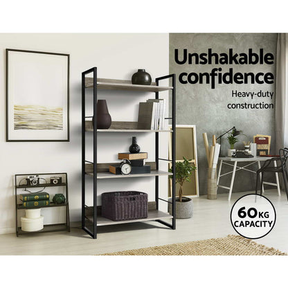 Bookshelf 4 Tiers - Noe Black And Oak