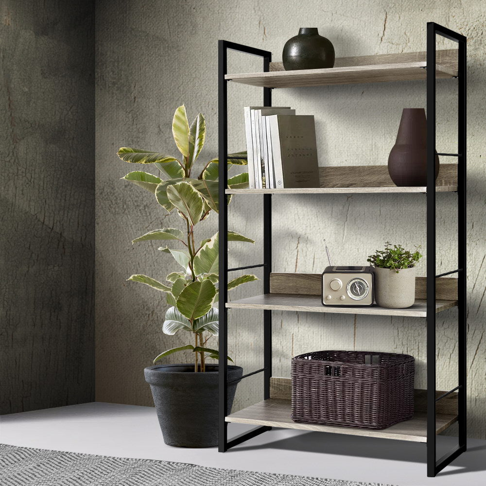 Bookshelf 4 Tiers - Noe Black And Oak