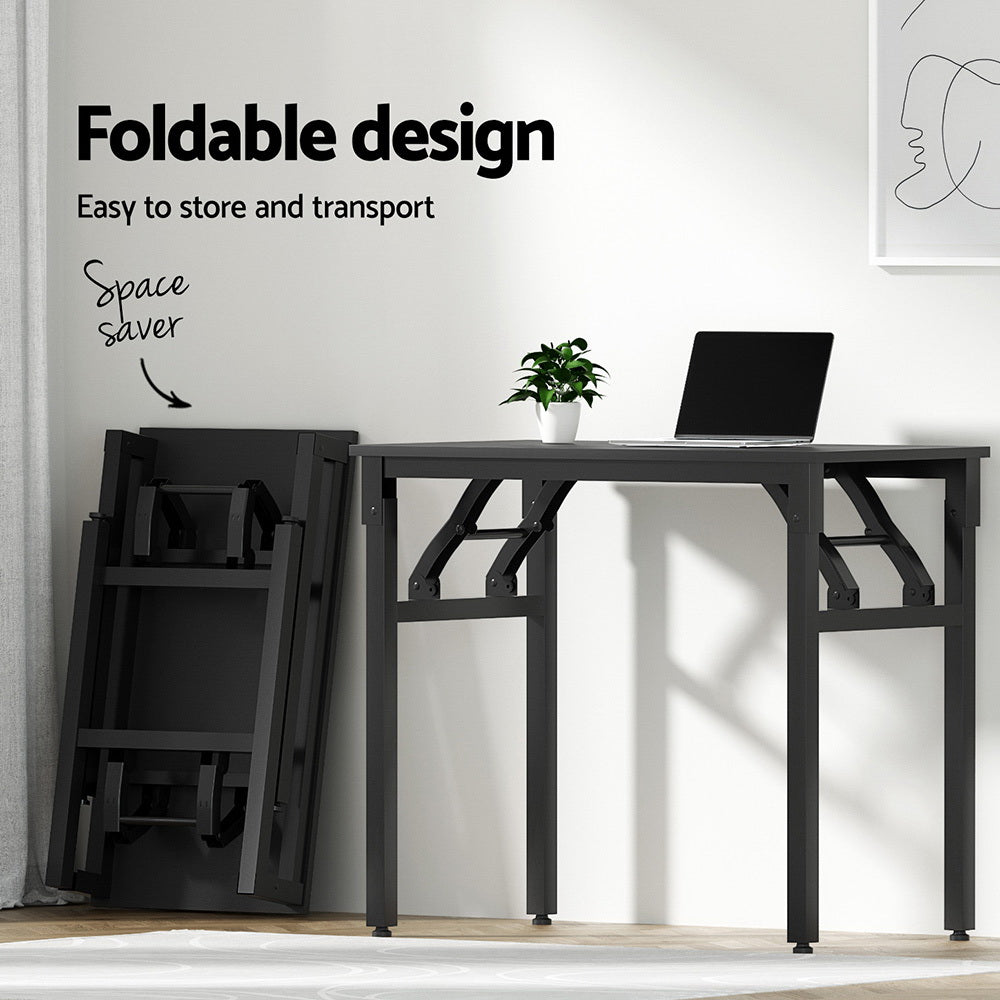 Computer Desk Mesh Office Chair Set Foldable Home Study Table Black