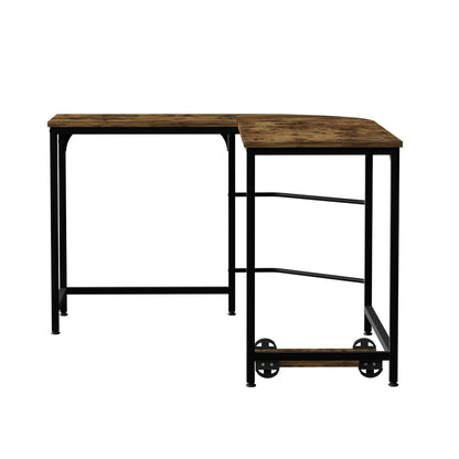 Computer Desk L-Shape CPU Stand Brown 147CM