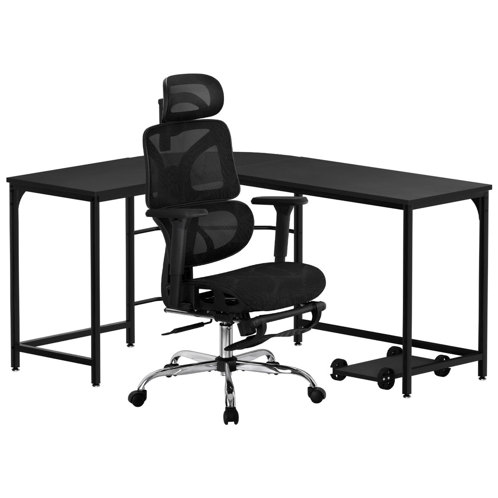 Computer Desk L-Shape Study Desks Ergonomic Office Chair Mesh Chairs