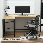 Computer Desk L-Shape Cpu Stand Oak 147Cm