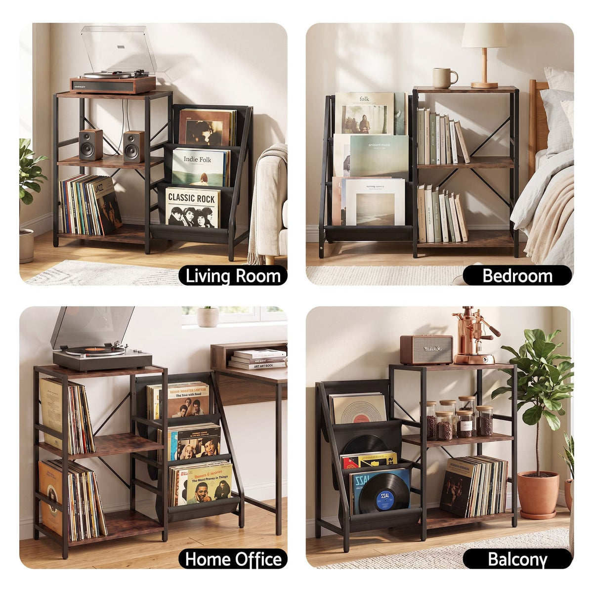Record Player Stand With Storage 90x34x76cm