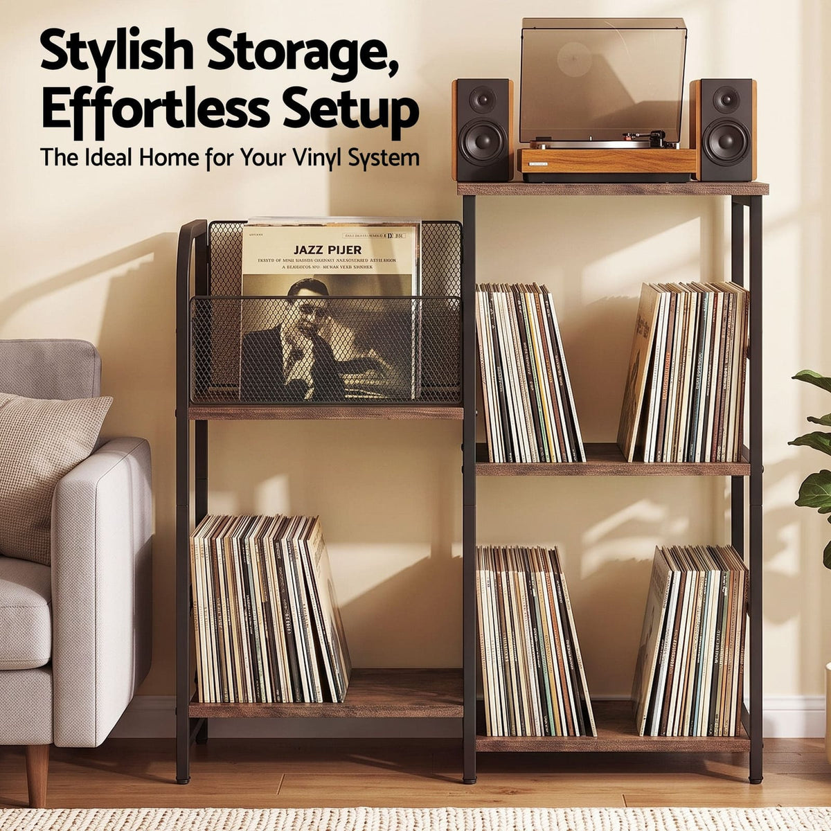 Record Player Stand With Storage 76x30x77cm