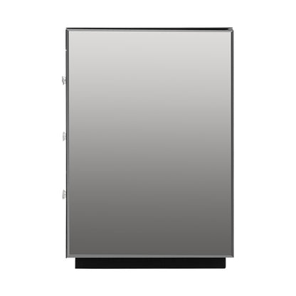 Bedside Table 3 Drawers Mirrored - Presia Grey