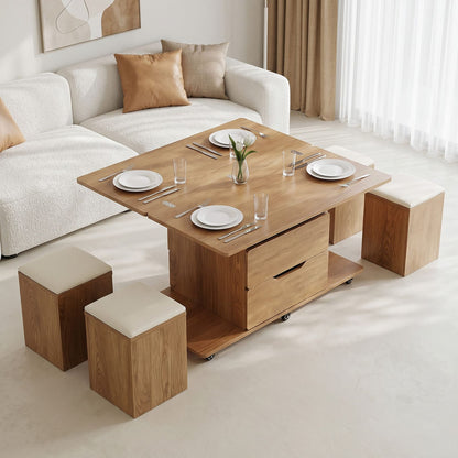 Lift Top Coffee Table With Storage 100x100cm